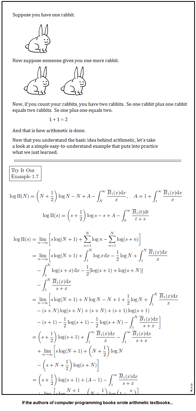 If the authors of computer programming books wrote arithmetic textbooks